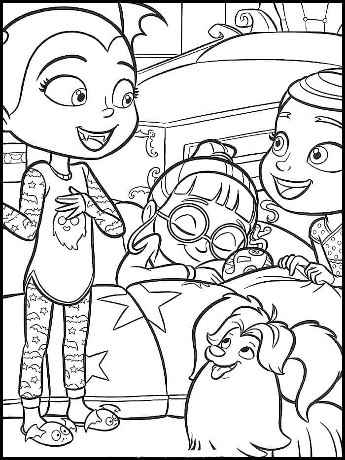 Vampirine avec des Amis coloring page