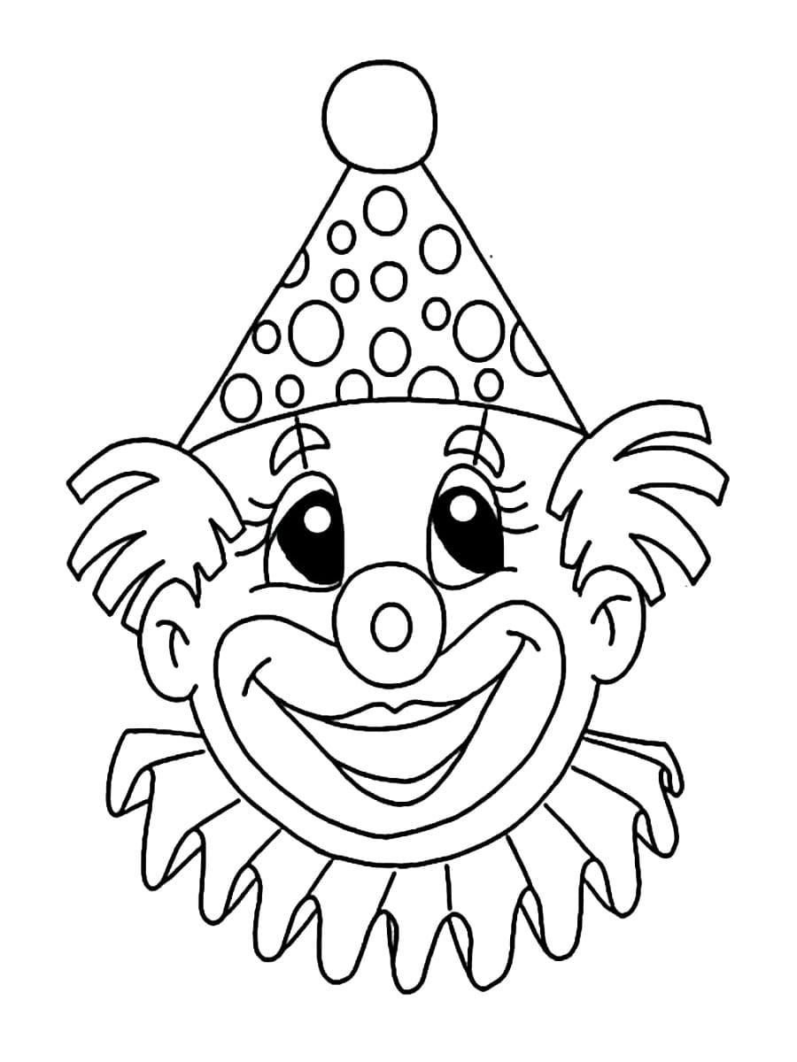 Visage de Clown Heureux coloring page