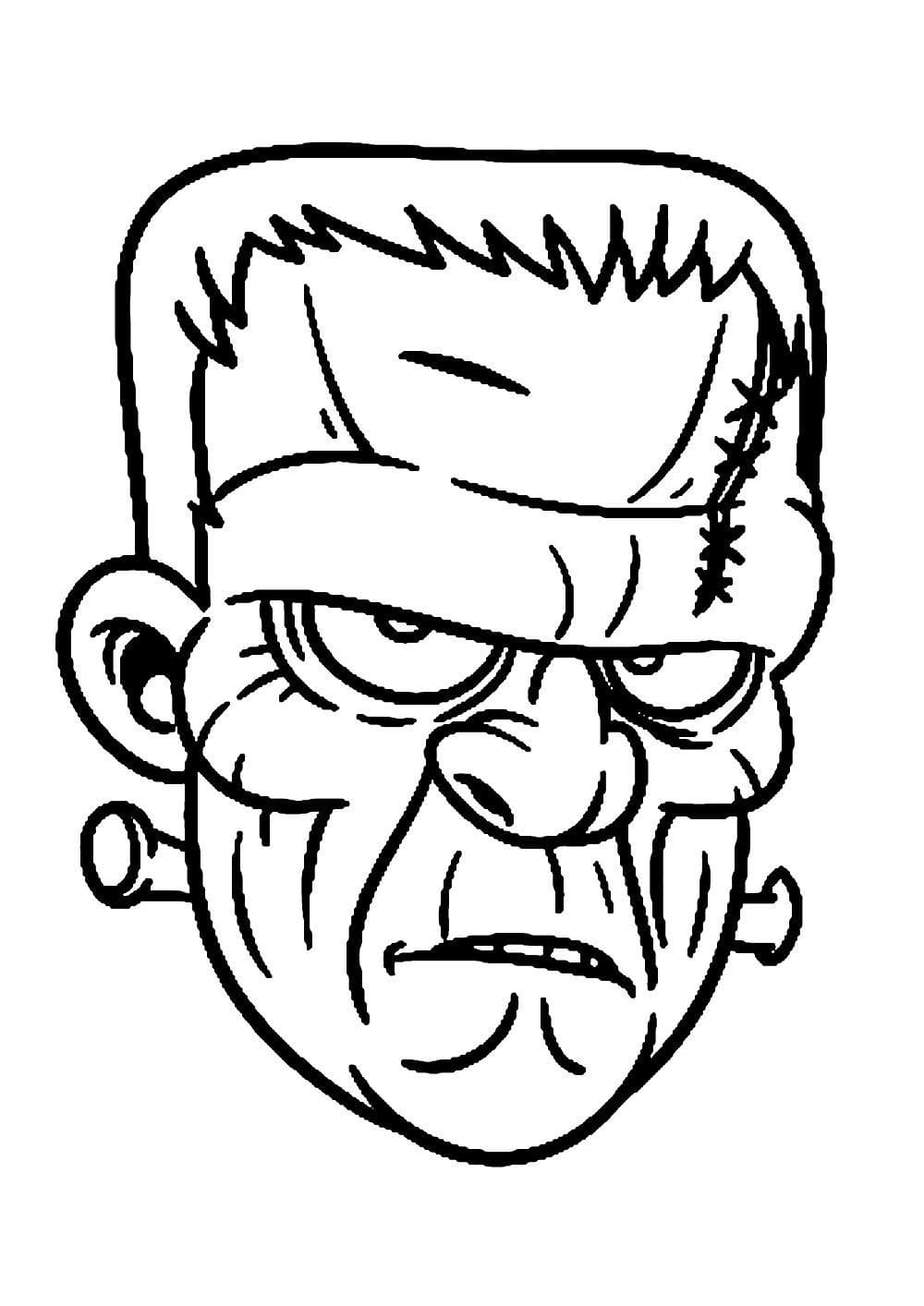 Visage de Frankenstein coloring page