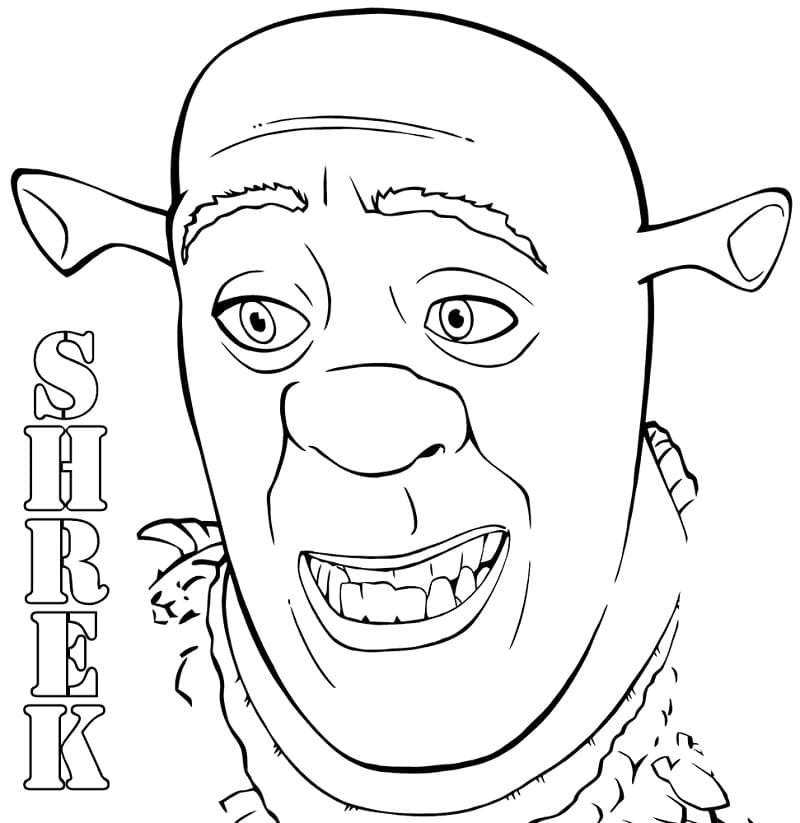 Coloriage Visage de Shrek