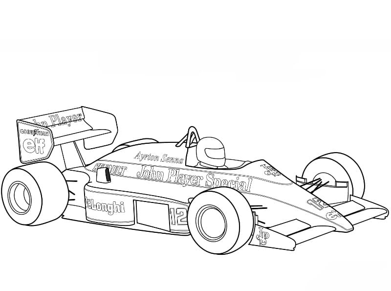Coloriage Voiture de Formule 1 Lotus 97T