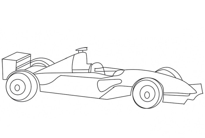 Coloriage Voiture de Formule 1 Simple