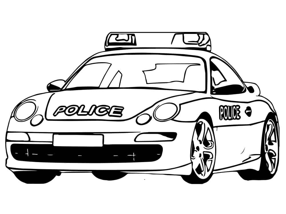 Coloriage Voiture de Police Porsche