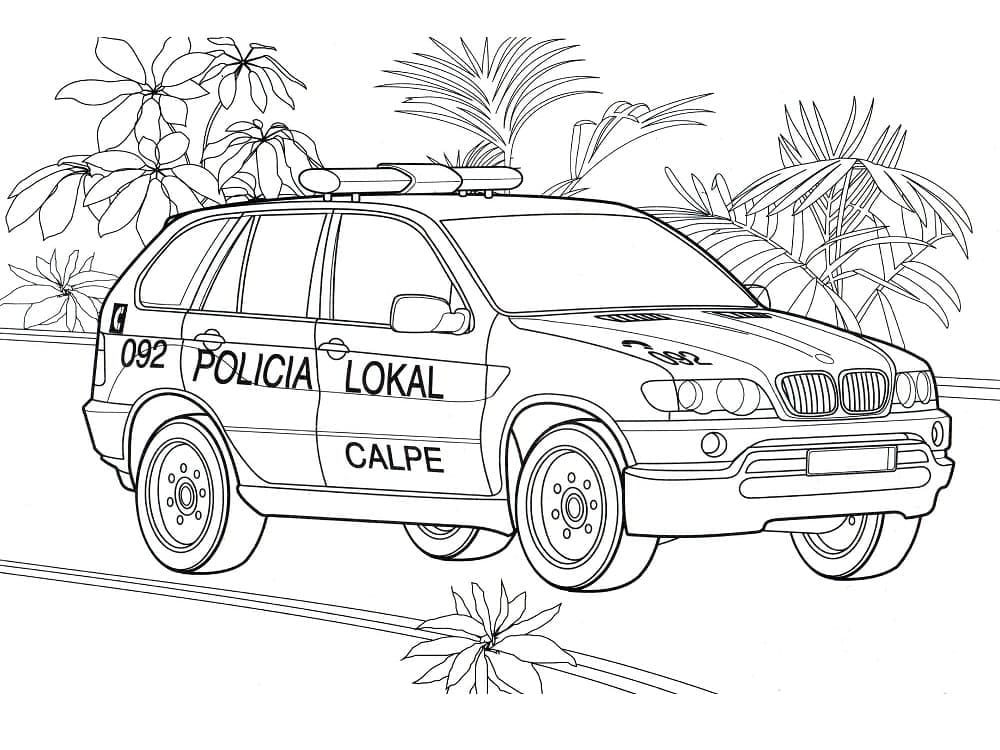 Coloriage Voiture de Police SUV