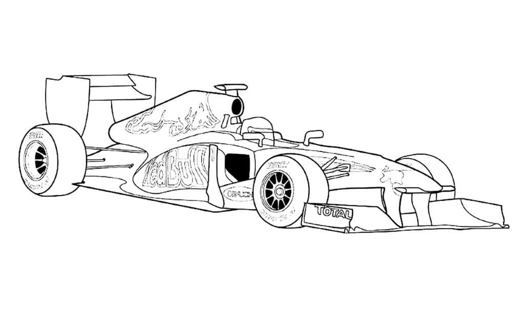Coloriage Voiture Formule 1 Red Bull