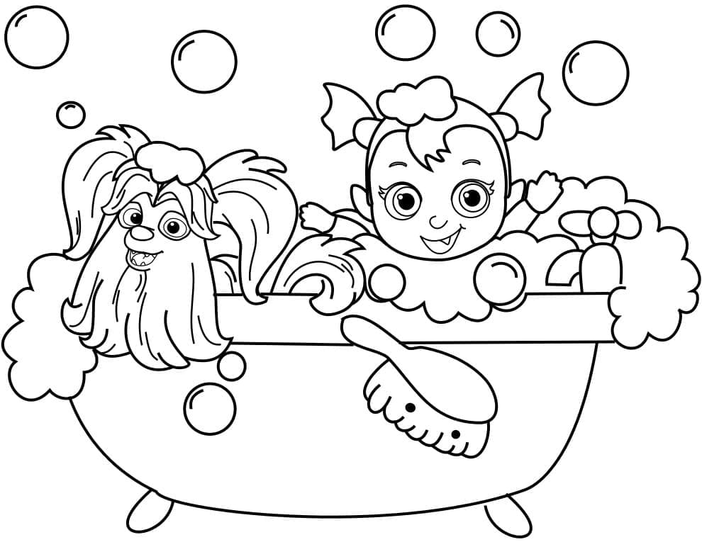 Wolfie et Vampirina coloring page