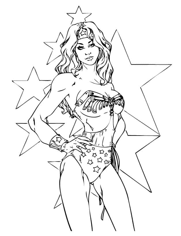 Wonder Woman Attirante coloring page