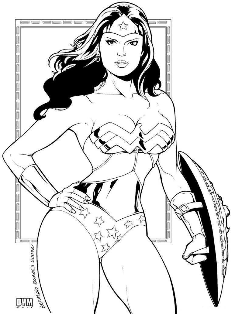 Wonder Woman et Bouclier coloring page