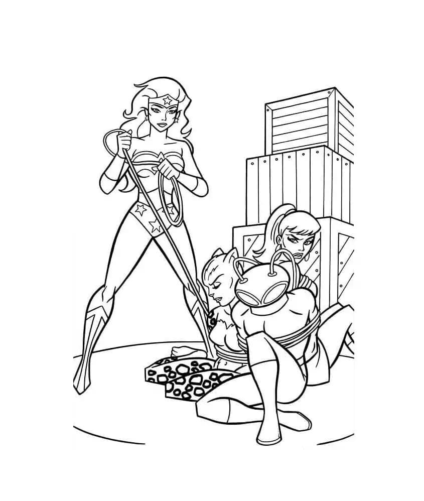 Wonder Woman et les Méchants coloring page