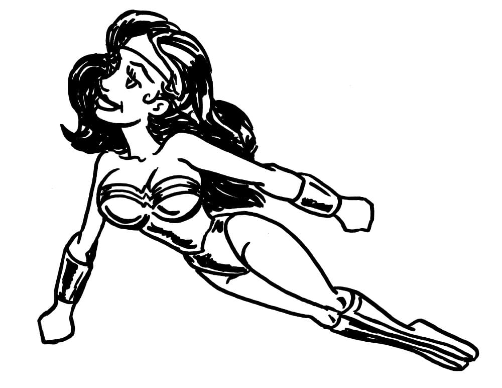 Wonder Woman Heureuse coloring page