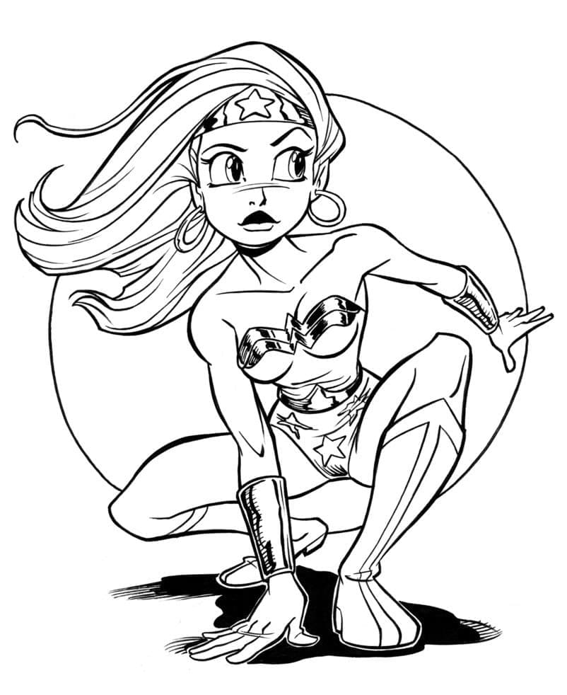 Coloriage Wonder Woman Mignonne