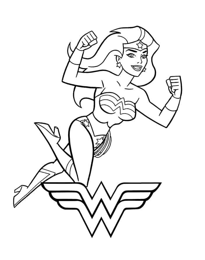 Coloriage Wonder Woman Volante
