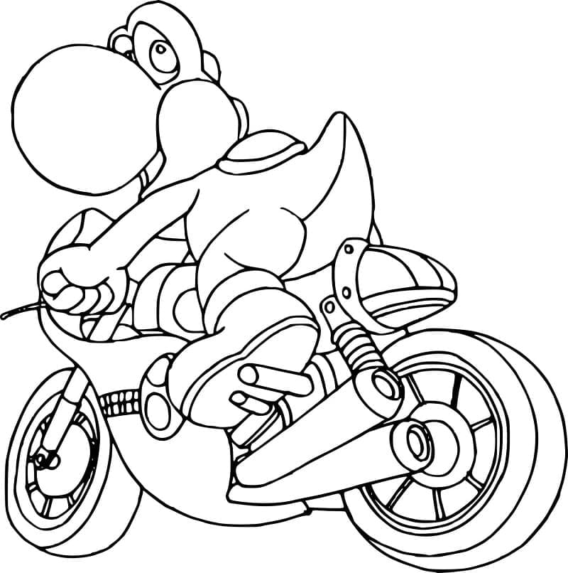 Coloriage Yoshi avec Moto