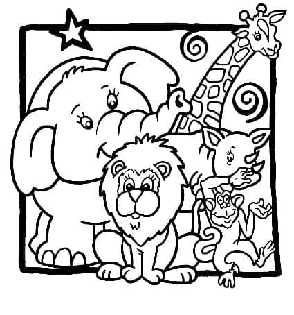 Adorables Animaux du Zoo coloring page