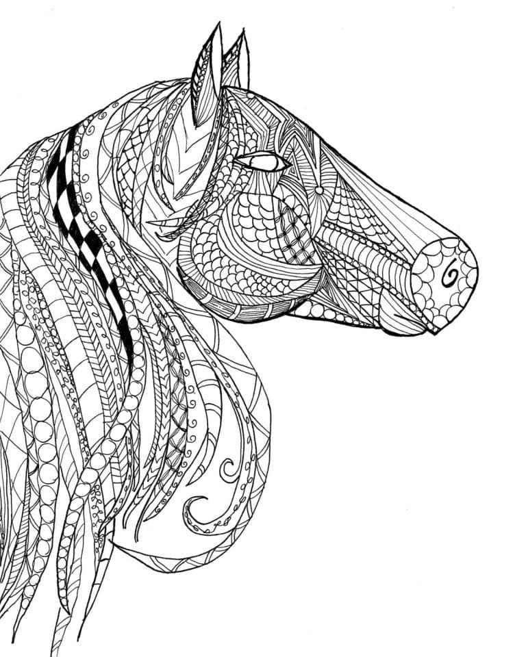 Coloriage Adulte Cheval 10
