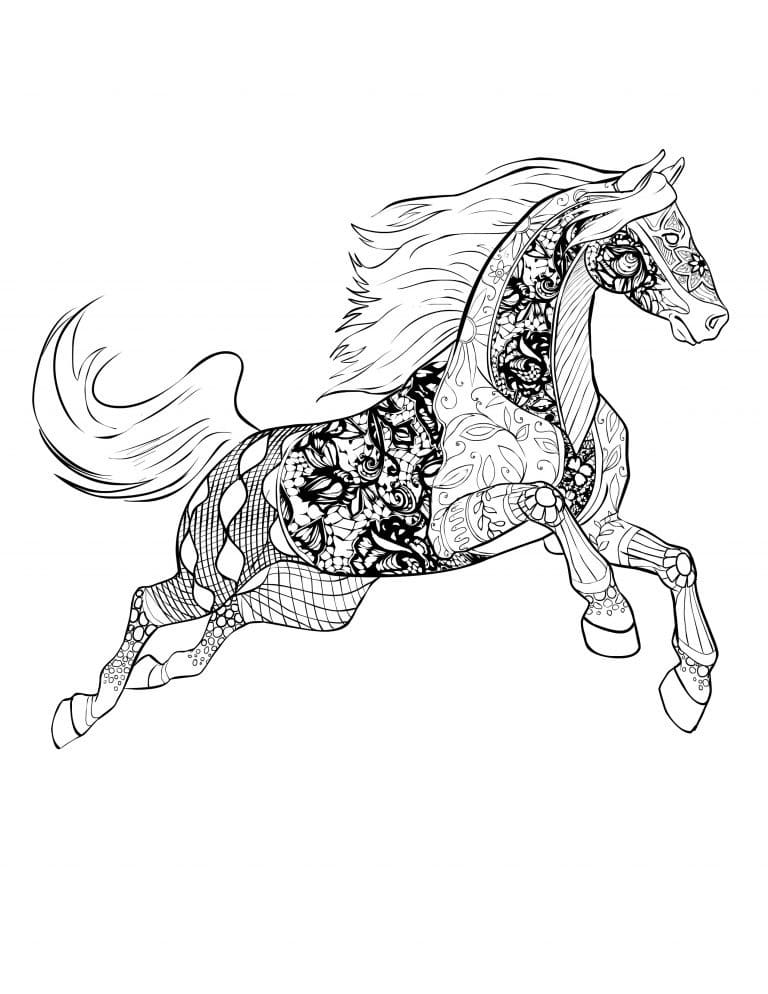 Coloriage Adulte Cheval 13