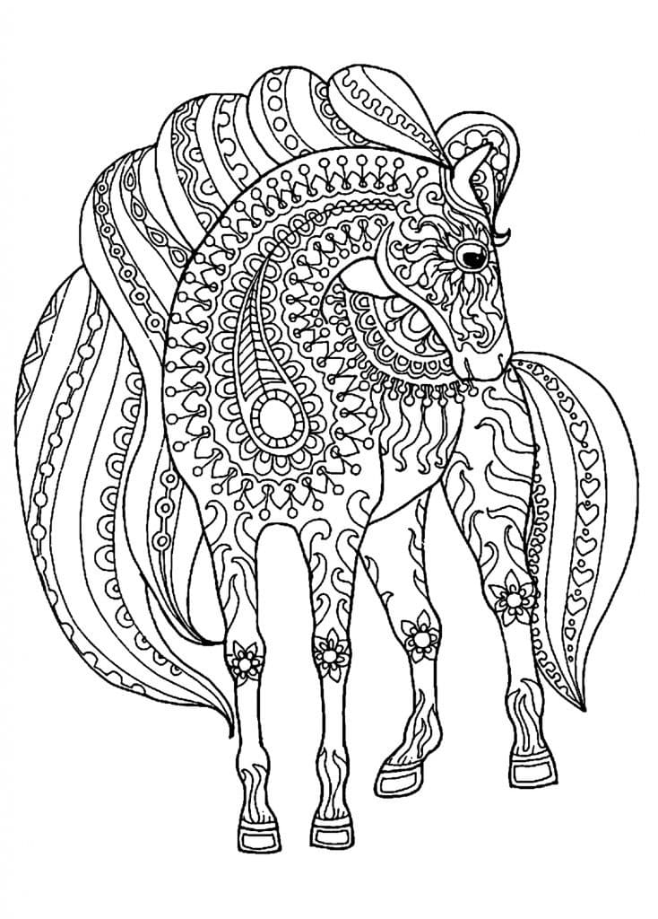Coloriage Adulte Cheval 3