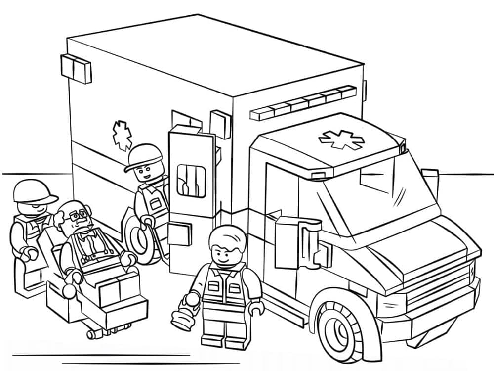 Coloriage Ambulance Lego City