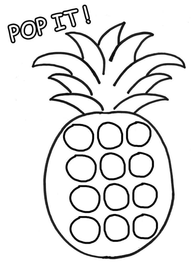 Ananas Pop It coloring page