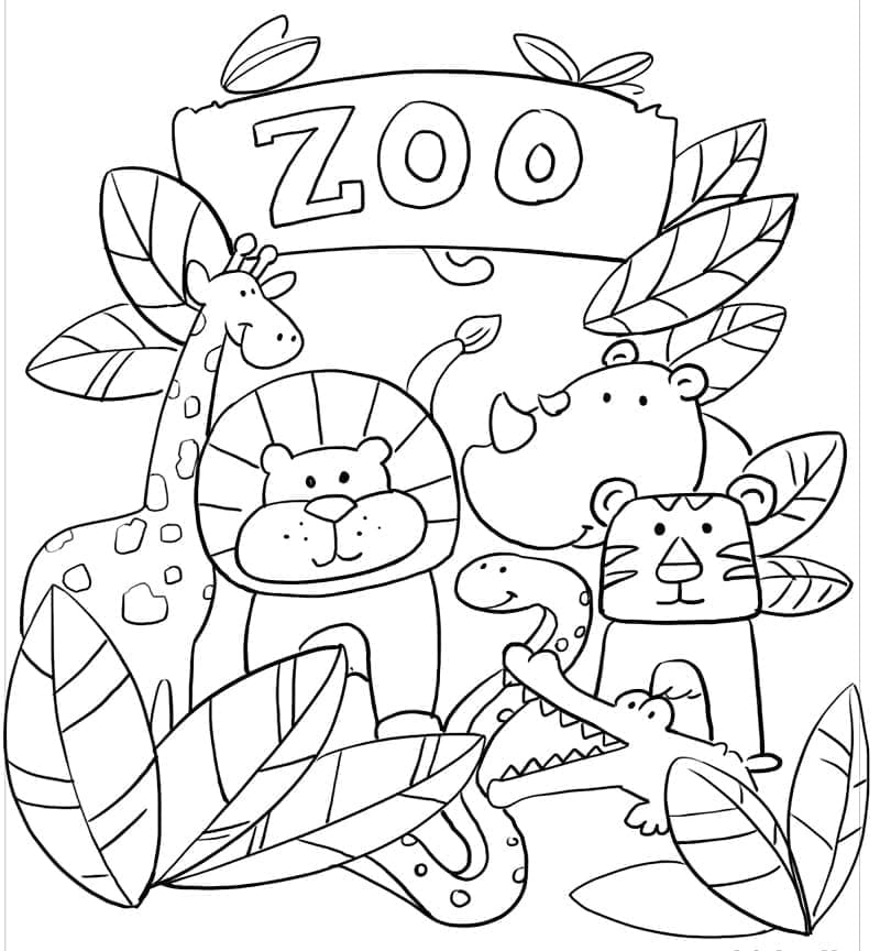 Animaux de Zoo Très Mignons coloring page