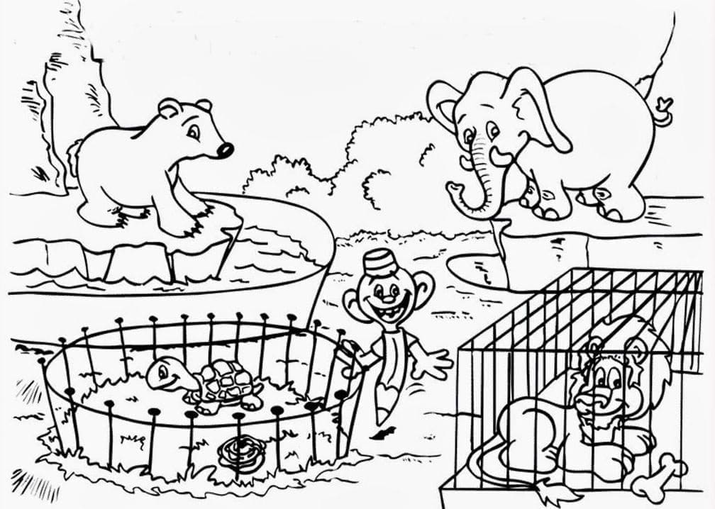 Animaux de Zoo coloring page