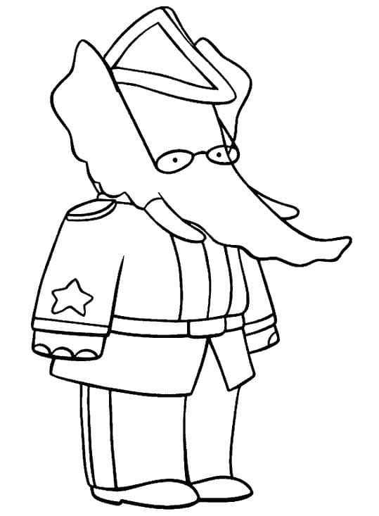 Babar 1 coloring page