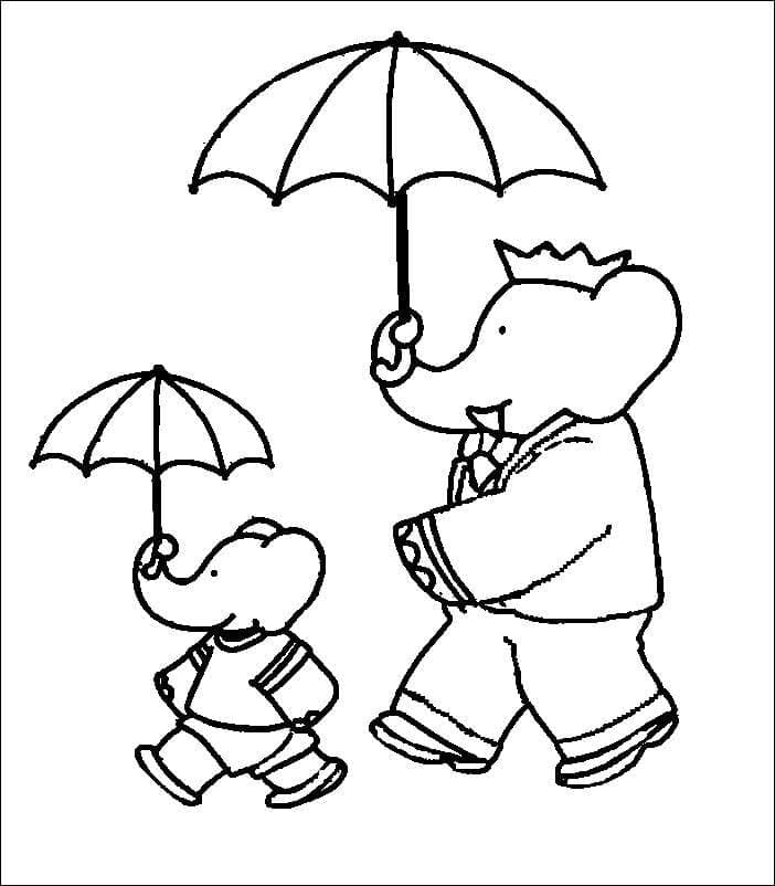 Coloriage Babar 6