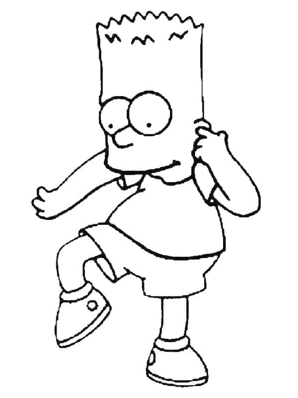 Coloriage Bart Simpson Danse