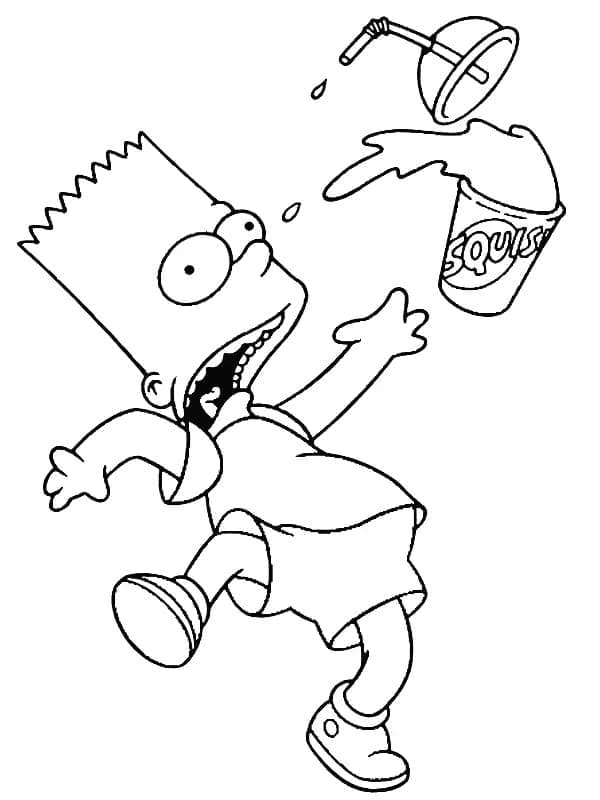 Coloriage Bart Simpson Drôle