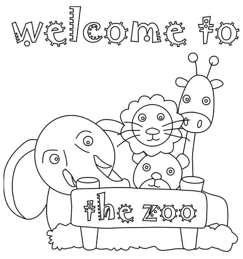 Bienvenue au Zoo coloring page