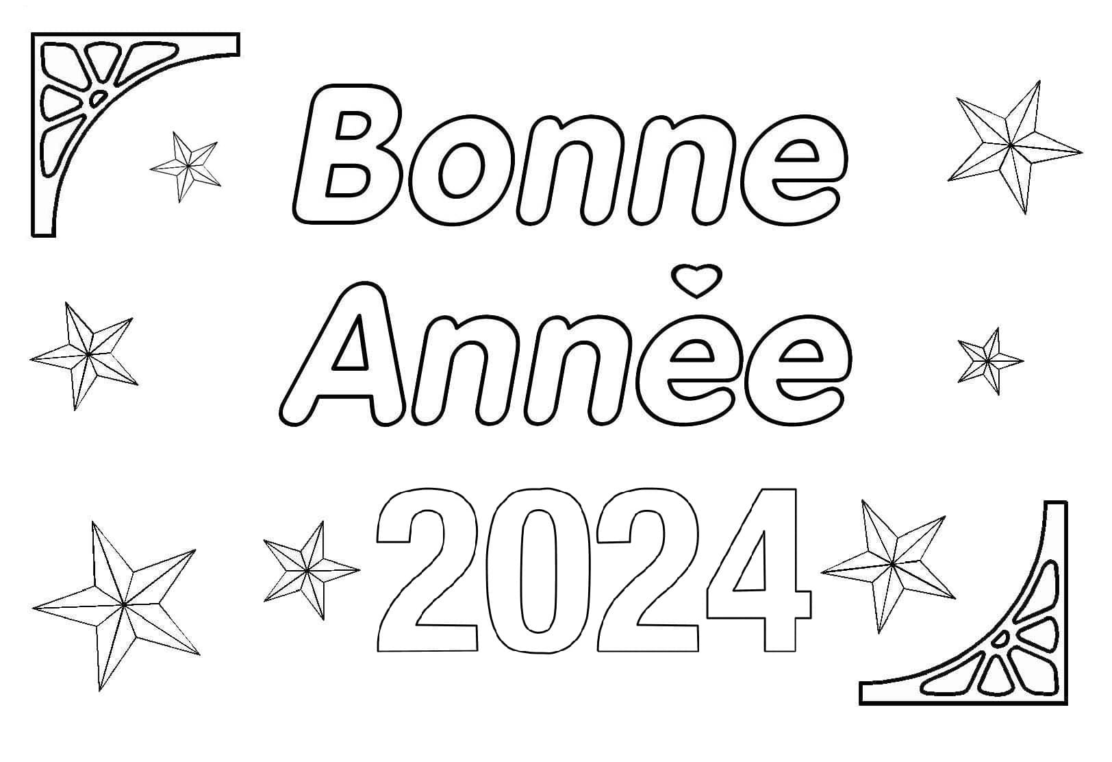 Bonne Année 2024 Imprimable coloring page
