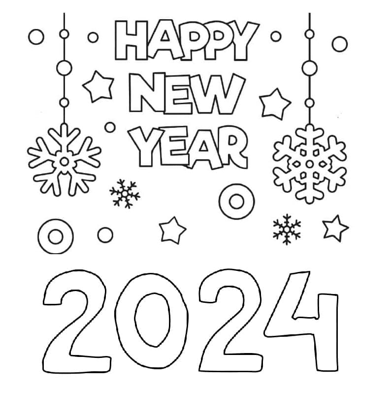 Bonne Année 2024 coloring page