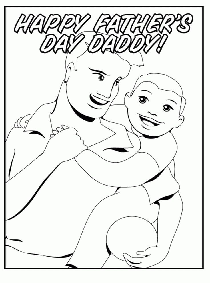 Bonne Fête des Pères Imprimable coloring page