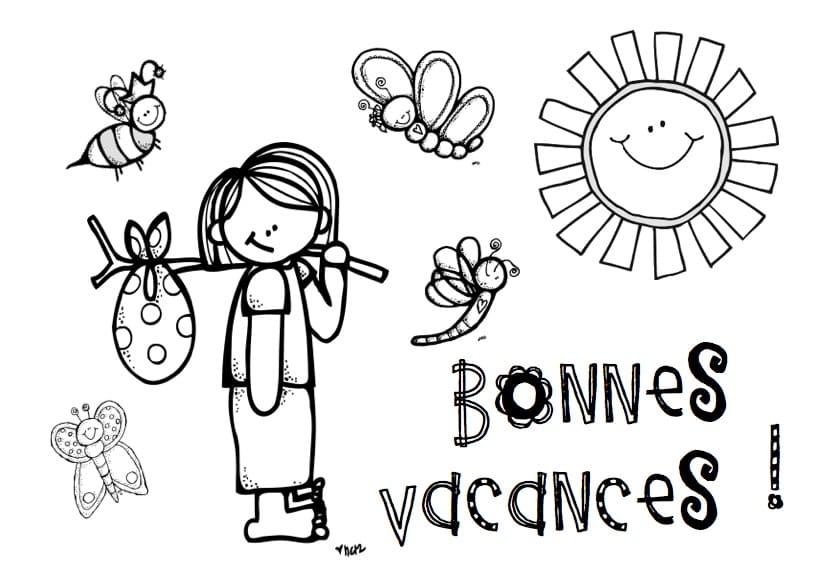 Bonnes Vacances Maternelle coloring page