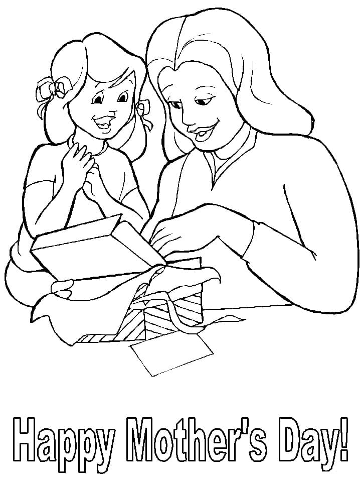 Cadeau Pour La Fête des Mères coloring page