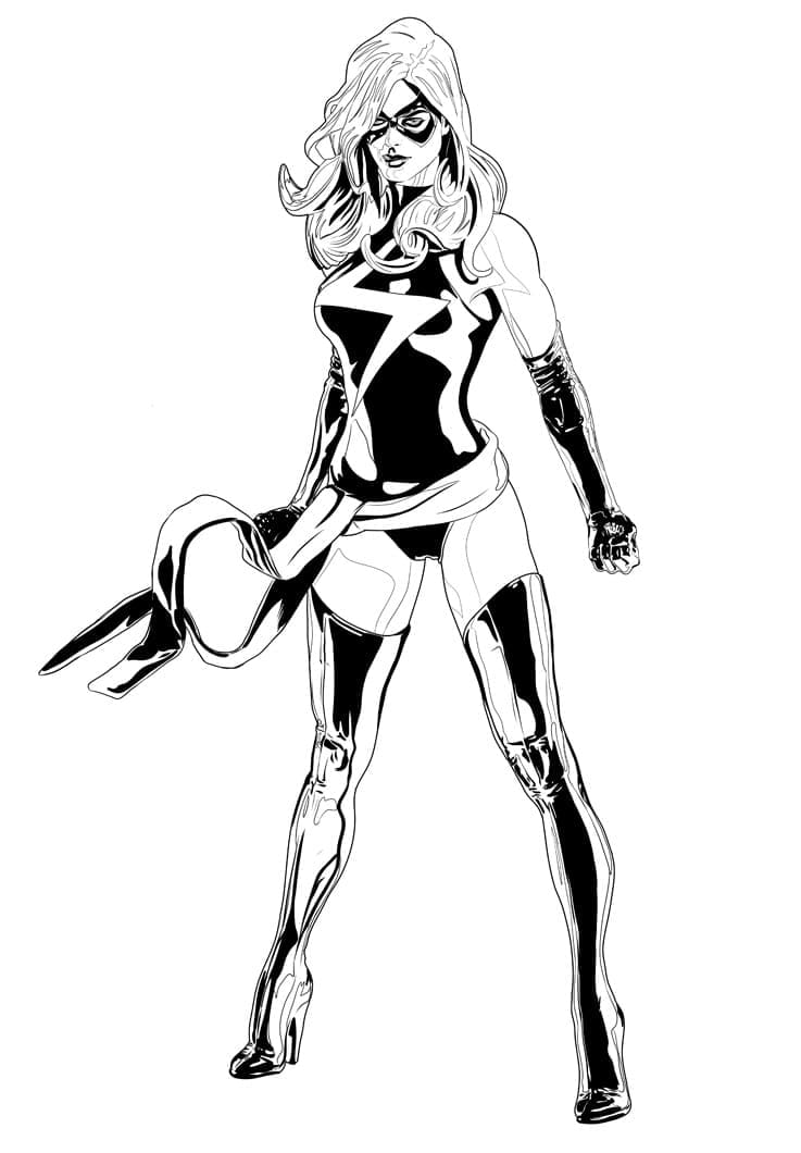 Coloriage Captain Marvel de Dessin Animé
