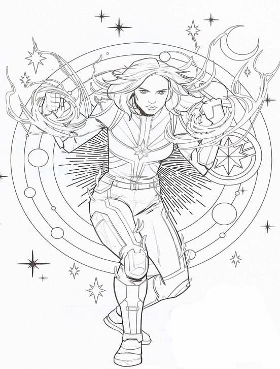 Captain Marvel Forte coloring page