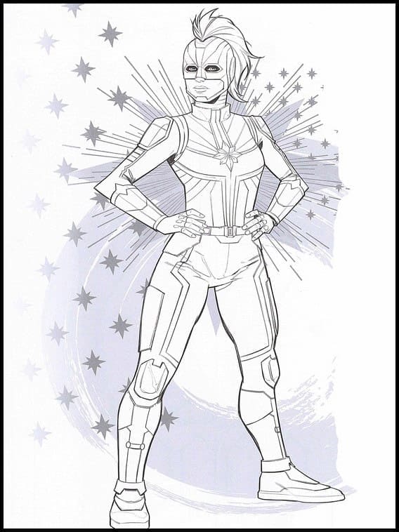 Captain Marvel Géniale coloring page