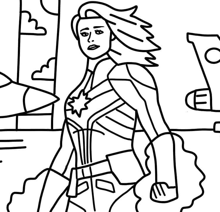Captain Marvel Pour Enfants coloring page