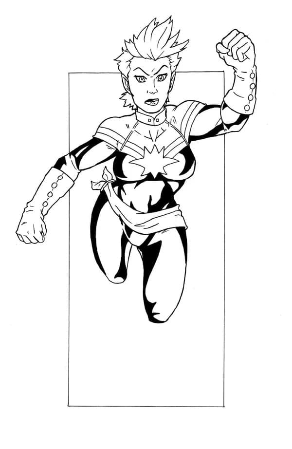 Captain Marvel Volante coloring page