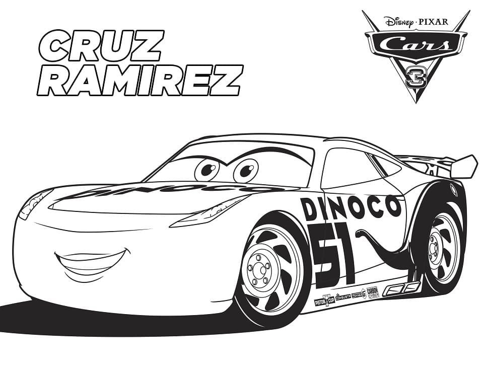 Coloriage Cars 3 Cruz Ramirez