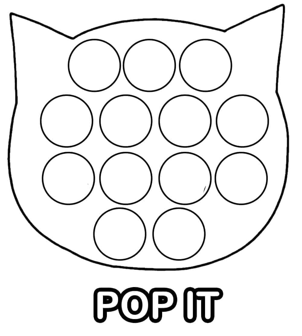 Chat Pop It coloring page