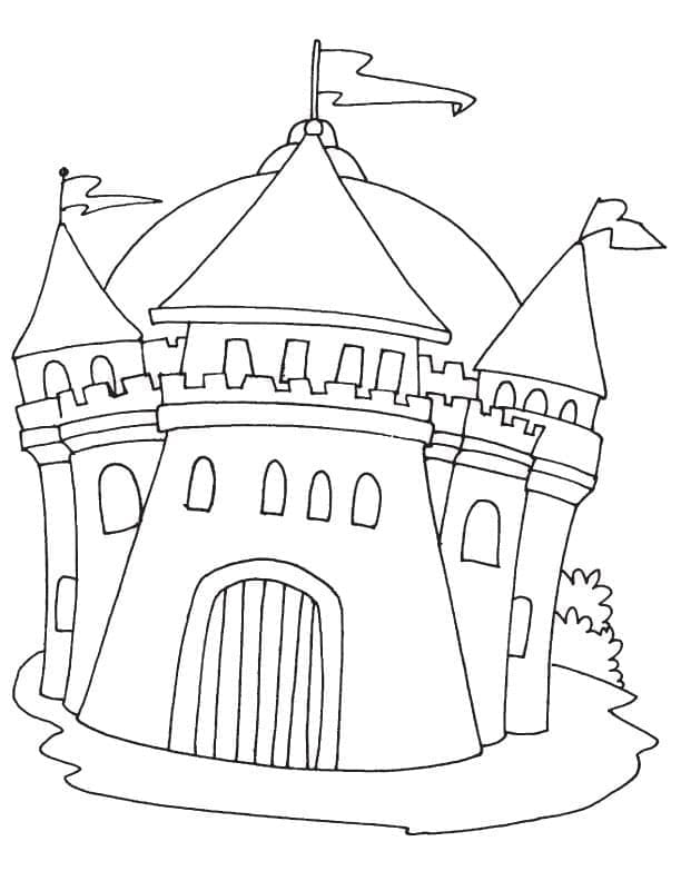 Château du Moyen Âge coloring page
