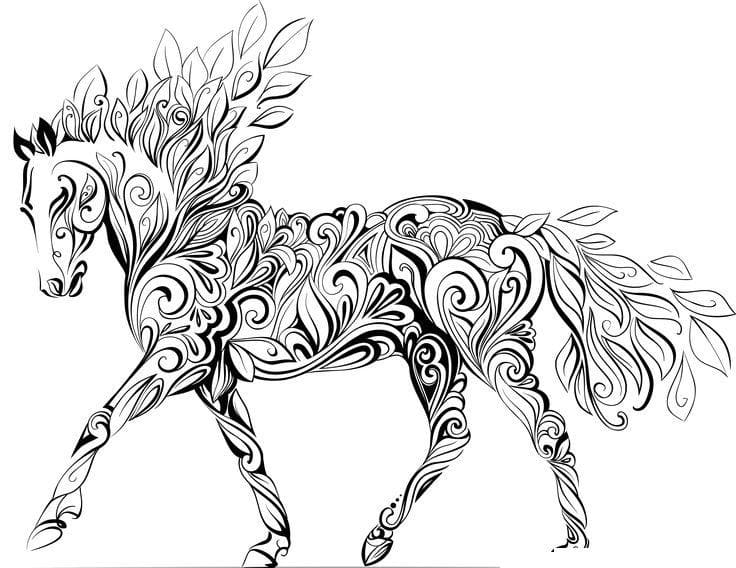 Coloriage Cheval Incroyable Pour Adultes
