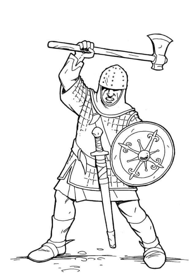 Chevalier du Moyen Âge Imprimable coloring page