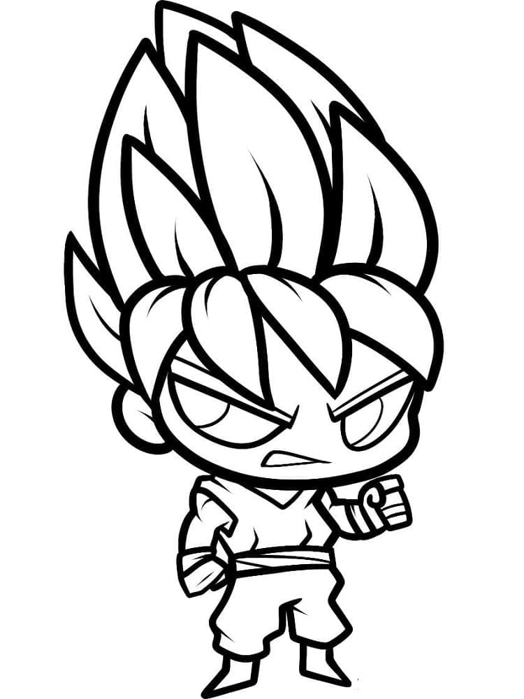 Chibi Son Goku coloring page