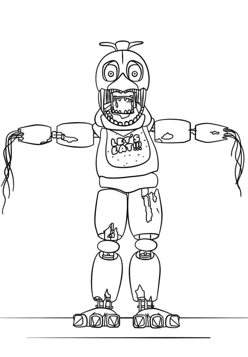 Coloriage Chica de Five Nights at Freddy's