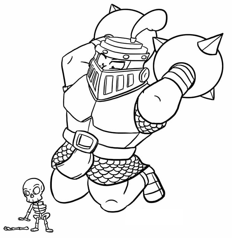 Clash Royale Mega Knight coloring page