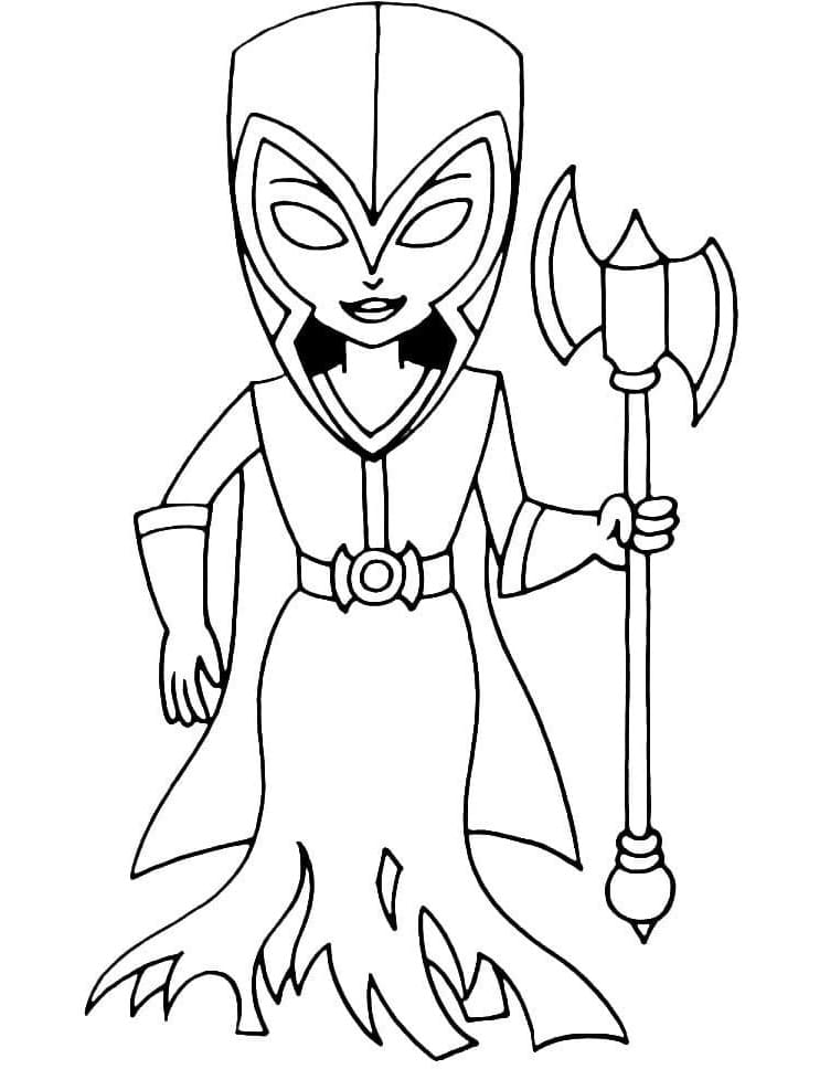 Clash Royale Night Witch coloring page