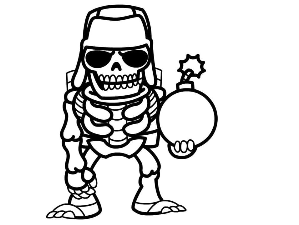 Clash Royale Skeleton coloring page